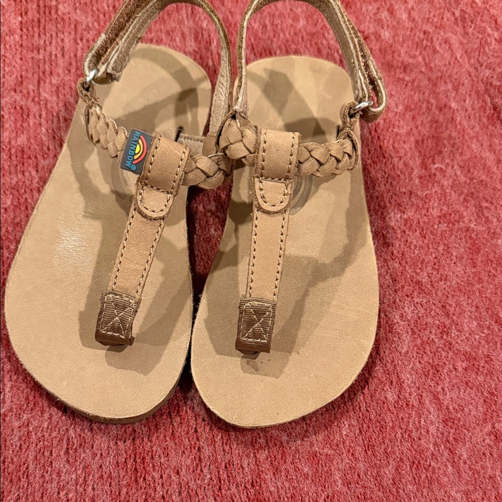 Rainbow Kids Tan Braided Sandals